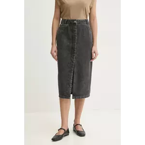 Sessun fusta jeans culoarea gri, midi, drept, 23506006 imagine