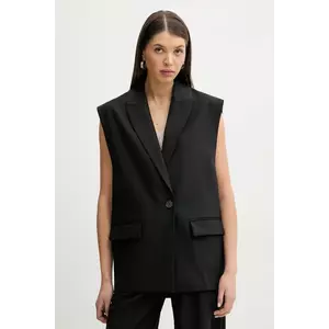 IRO vesta din amestec de lana culoarea negru, un singur rand de nasturi, WP07CYNESA imagine