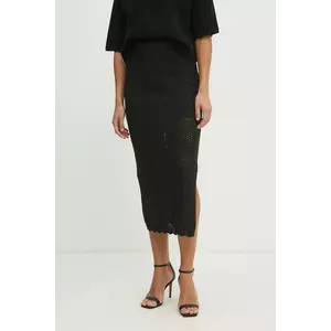 Liviana Conti fusta culoarea negru, midi, drept, F5SB49 imagine