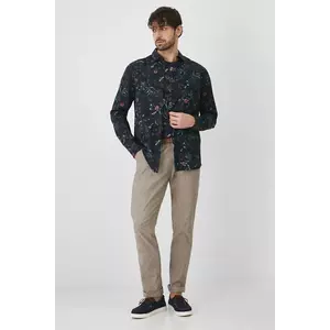 Medicine camasa barbati, culoarea negru, cu guler clasic, regular imagine