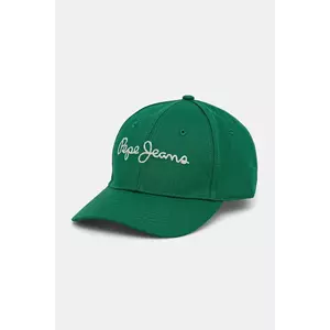 Pepe Jeans șapcă de baseball din bumbac MALLON CAP culoarea verde, cu imprimeu, PM040567 imagine