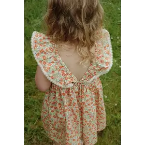 Konges Sløjd rochie din bumbac pentru copii VERBENA DRESS GOTS culoarea portocaliu, mini, evazată, KS102296 imagine