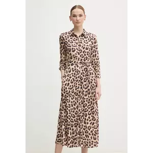 OUI rochie culoarea bej, midi, evazată, 92524 imagine