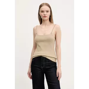 Tommy Jeans top culoarea bej, DW0DW19505 imagine