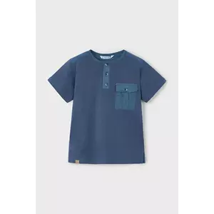 Mayoral tricou de bumbac pentru copii culoarea albastru marin, neted, 3033 imagine