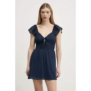 Hollister Co. rochie din bumbac culoarea bleumarin, mini, evazată, KI359-5041 imagine