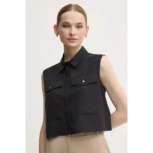 Gaudi camasa femei, culoarea negru, cu guler clasic, regular, 511BD45014 imagine