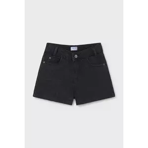 Mayoral pantaloni scurti din denim pentru copii culoarea negru, neted, 6217 imagine