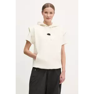 The North Face hanorac de bumbac Relaxed femei, culoarea bej, cu glugă, neted, NF0A8BW2QLI1 imagine