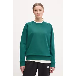 The North Face hanorac de bumbac Relaxed femei, culoarea verde, neted, NF0A8C396GI1 imagine