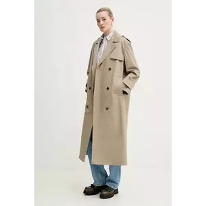 Theory palton femei, culoarea bej, de tranzitie, cu doua randuri de nasturi, P0104402 imagine