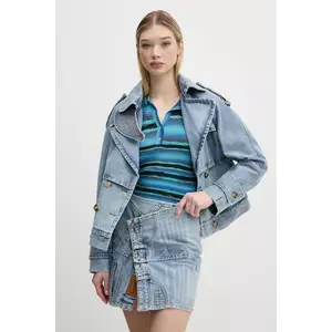 Desigual trenci din denim ONTARIO femei, de tranzitie, oversize, 25SWED57 imagine