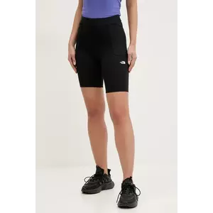 The North Face pantaloni scurti sport Refina femei, culoarea negru, neted, high waist, NF0A8EF7JK31 imagine