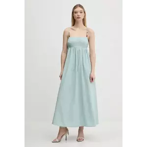Abercrombie & Fitch rochie din in culoarea turcoaz, maxi, evazată, KI159-5549 imagine