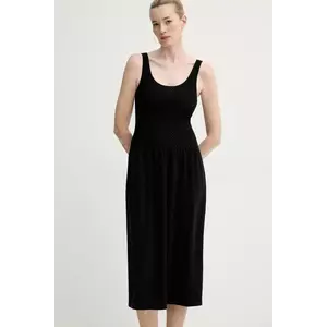 Theory rochie culoarea negru, midi, mulată, P0314704 imagine