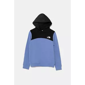 The North Face hanorac de bumbac pentru copii BACK LOGO RELAXED P/O HOODIE culoarea violet, cu glugă, modelator, NF0A89HC0YI1 imagine