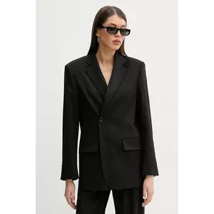 MM6 Maison Margiela sacou din lana culoarea negru, un singur rand de nasturi, neted, S52BN0136.M35153 imagine