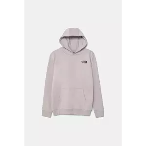 The North Face bluza copii TEEN SIMPLE DOME HOODIE culoarea gri, cu glugă, neted, NF0A8AXV1OA1 imagine