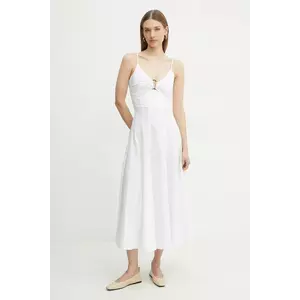 Simona Corsellini rochie din bumbac culoarea alb, midi, evazată, P25CPAB011 imagine