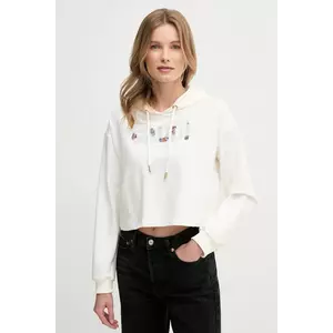 Gaudi bluza femei, culoarea bej, cu glugă, cu imprimeu, 511BD64033 imagine