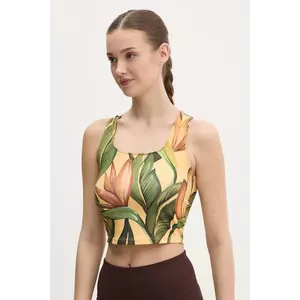 adidas Performance top de antrenament x Farm Rio culoarea galben, JD6306 imagine