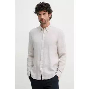 Michael Kors camasa de in culoarea bej, cu guler button-down, slim imagine