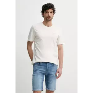 Pepe Jeans tricou din bumbac JACKO barbati, culoarea bej, neted, PM508664 imagine