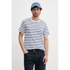 Pepe Jeans tricou din bumbac barbati, culoarea alb, modelator imagine