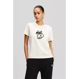 Karl Lagerfeld tricou din bumbac IKON SKETCH femei, culoarea alb, A1W17128 imagine