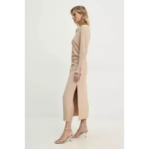 Answear Lab rochie culoarea bej, midi, mulată imagine