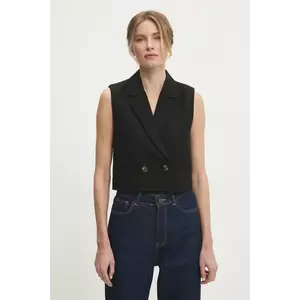 Answear Lab vesta culoarea negru, cu doua randuri de nasturi imagine