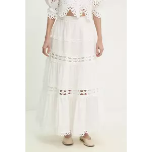 Answear Lab fustă din bumbac culoarea alb, maxi, evazati imagine