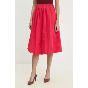 Answear Lab fustă din bumbac culoarea rosu, midi, evazati imagine