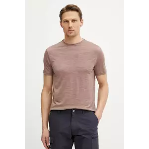 Icebreaker tricou sport Merino Blend 125 Cool-Lite Sphere culoarea maro, modelator, IB0A56ZM0BW1 imagine