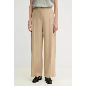 Mos Mosh pantaloni femei, culoarea bej, lat, high waist, 169780 imagine