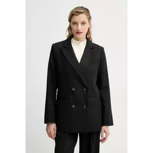 A.P.C. geaca de lana veste lucy culoarea negru, cu doua randuri de nasturi, neted, WOAPO.F03212 imagine