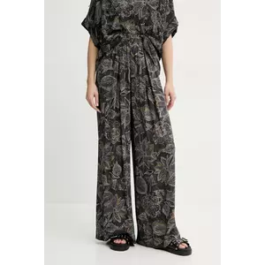 Sessun pantaloni femei, culoarea negru, lat, high waist, 25207019 imagine
