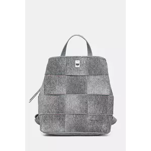 Desigual rucsac YOKO PU DENIM SU femei, culoarea gri, mic, modelator, 25SAKP09 imagine