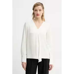 Theory bluza de matase femei, culoarea bej, neted, P0102507 imagine