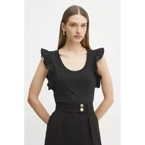 Silvian Heach tricou din bumbac TANKI femei, culoarea negru, GPP25205CN imagine