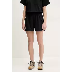 Columbia pantaloni scurți outdoor Granite Point culoarea negru, neted, high waist, 2118841, 00 imagine