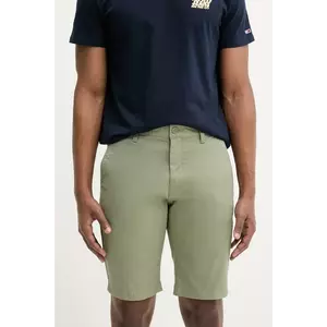 Tommy Jeans pantaloni scurti barbati, culoarea verde, DM0DM21950 imagine