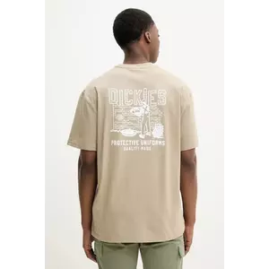 Dickies tricou din bumbac barbati, culoarea bej, cu imprimeu, DK0A4Z8R0DS1 imagine