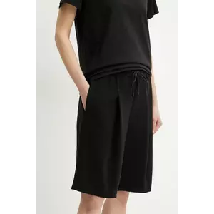 MICHAEL Michael Kors pantaloni scurti femei, culoarea negru, neted, high waist, MS530TDENX imagine