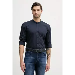 BOSS camasa barbati, culoarea albastru marin, cu guler stand-up, slim, 50532882 imagine