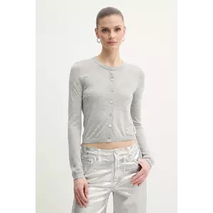 MICHAEL Michael Kors cardigan cu amestec de mătase femei, culoarea gri, light, MS5615MGW2 imagine