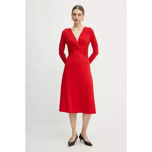 BOSS rochie culoarea rosu, midi, evazată, 50532019 imagine