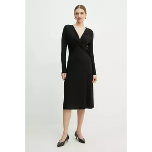 BOSS rochie culoarea negru, midi, evazată, 50532019 imagine