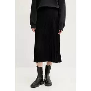 MM6 Maison Margiela fusta culoarea negru, midi, evazati, S52MA0198.S43455 imagine