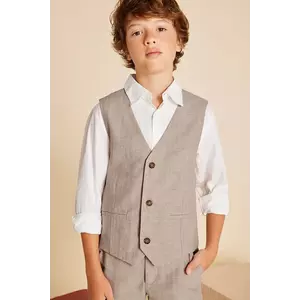 Mayoral vestă pentru copii din amestec de in culoarea maro, 6346 imagine